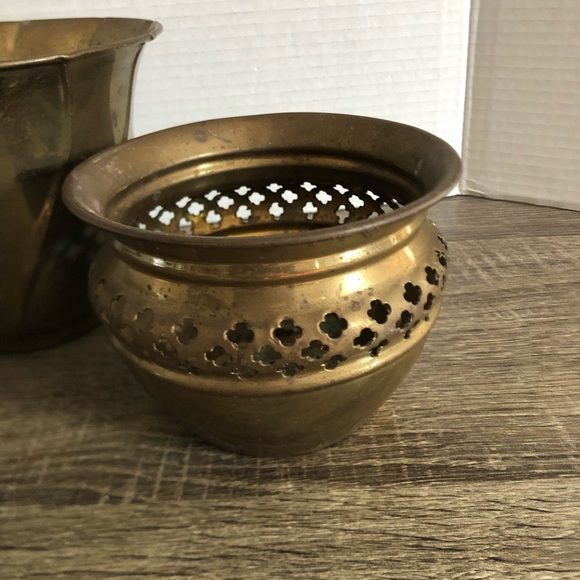Vtg Solid Brass Indoor Planters - Picture 3 of 16